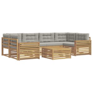 vidaXL Outdoor-Sofagarnitur 7 Stk. Wei&szlig; und Hellgrau