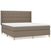 vidaXL Boxspringbett mit Matratze Taupe 180x200 cm Stoff