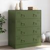 vidaXL Sideboard Olivgr&uuml;n 67x39x83 cm Stahl