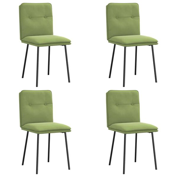 vidaXL Esszimmerst&uuml;hle 4 Stk. Hellgr&uuml;n Samt