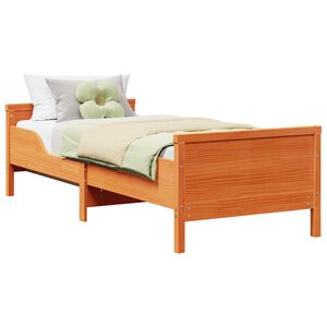 vidaXL Bettrahmen mit Kopfteil Wachsbraun 80 x 200 cm Holzwerkstoff