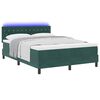 vidaXL LED Boxspringbett mit Matratze Dunkelgr&uuml;n 140 x 190 cm Samt
