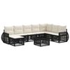 vidaXL Gartensofa-set 9 stk. Schwarz und Cremewei&szlig; Poly-Rattan