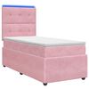 vidaXL LED Boxspringbett mit Matratze Rosa 100 x 200 cm Samt