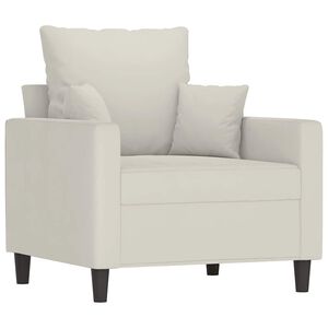 vidaXL Sessel Creme 60 cm Samt