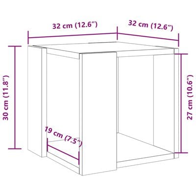 vidaXL Couchtisch Weiß 32x32x30 cm Holzwerkstoff