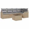vidaXL Gartensofa-set 6 pcs Beige Poly-Rattan