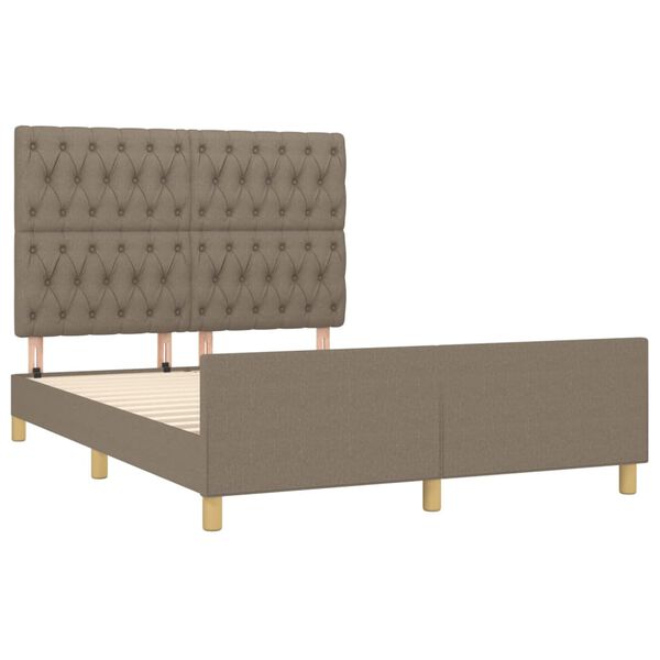 vidaXL Bettgestell ohne Matratze Taupe 140x190 cm Stoff
