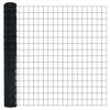 vidaXL Zaun mit Pfosten Grau 1,4 x 10 m Stahl und PVC