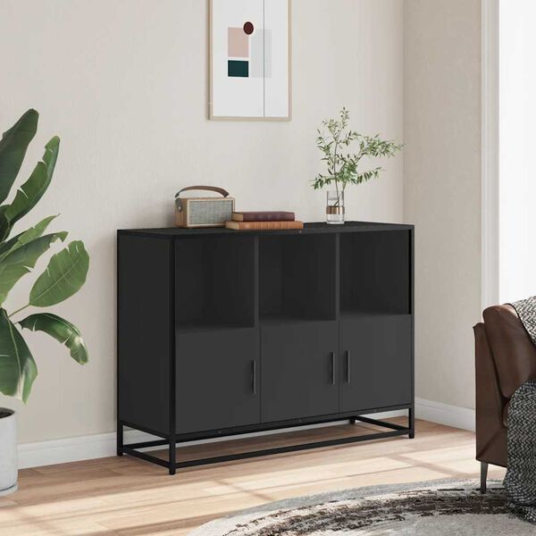 vidaXL Sideboard Schwarz 100x35x76 cm Holzwerkstoff