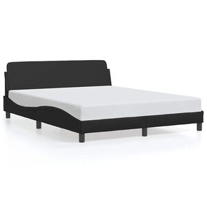 vidaXL Bettgestell "Dover" Schwarz 160x200 cm Kunstleder