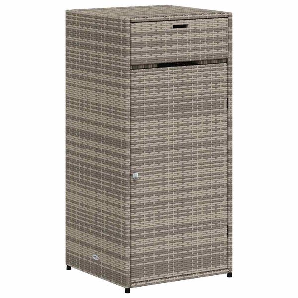 vidaXL Gartenschrank Grau 55x55x111 cm Poly Rattan