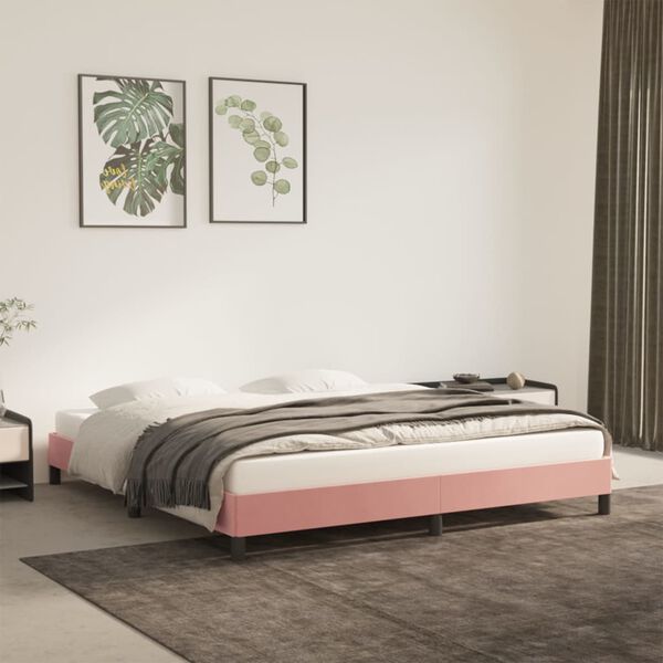 vidaXL Bettgestell Rosa 160x200 cm Samt