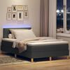 vidaXL LED Boxspringbett mit Kopfteil Dunkelgrau 120 x 190 cm Stoff