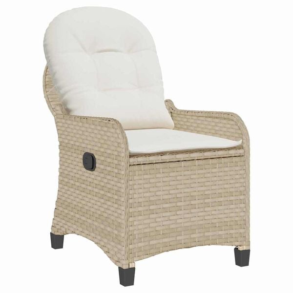 vidaXL Liegestuhl mit Kissen Beige 56 x 66 x 95 cm Poly-Rattan