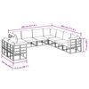 vidaXL Gartensofa-set mit Kissen 9 pcs Schwarz Aluminium