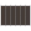 vidaXL 6-tlg. Paravent Braun 300x220 cm Stoff