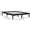 vidaXL Massivholzbett Schwarz Kiefer 200x200 cm