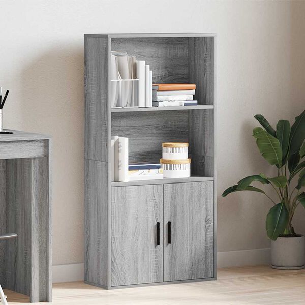 vidaXL B&uuml;cherregal Grau Sonoma 60x24x120 cm Holzwerkstoff