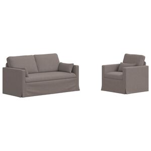 vidaXL Sofa Set 2 stk. Taupe Stoff