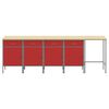 vidaXL Arbeitsschrankset mit Schubladen mit Schloss 5 pcs Rot und Grau