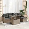 vidaXL 6-tlg. Garten-Sofagarnitur mit Kissen Grau Poly Rattan