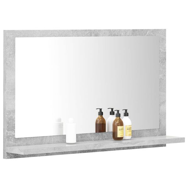 vidaXL Badspiegel Betongrau 60x10,5x37 cm Holzwerkstoff