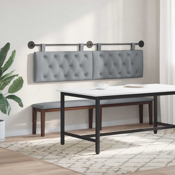 vidaXL H&auml;ngevorderseite Wandmontiert Hellgrau 170 x 55 x 7 cm Stoff