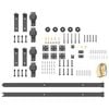 vidaXL Schiebet&uuml;rbeschlag-Set 183 cm Stahl Schwarz