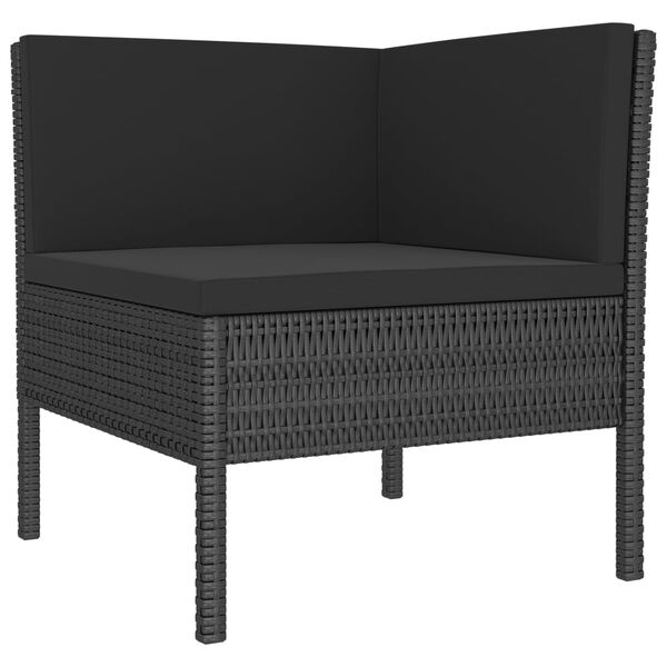vidaXL 2-tlg. Garten-Lounge-Set mit Auflagen Poly Rattan Schwarz