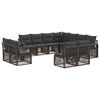 vidaXL Gartensofa-set 11 Stk. Grau Poly-Rattan