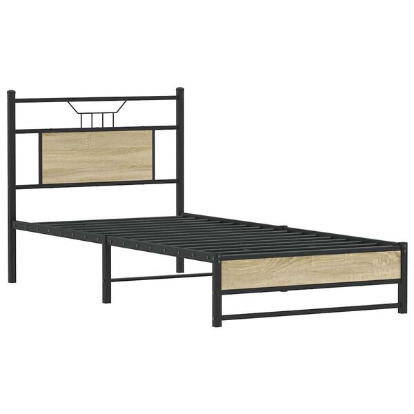 vidaXL Bettgestell ohne Matratze Sonoma-Eiche 90x190 cm Holzwerkstoff