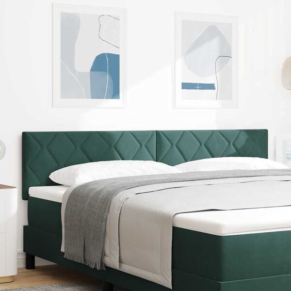 vidaXL LED Kopfteil Dunkelgr&uuml;n 180 cm Kunstleder