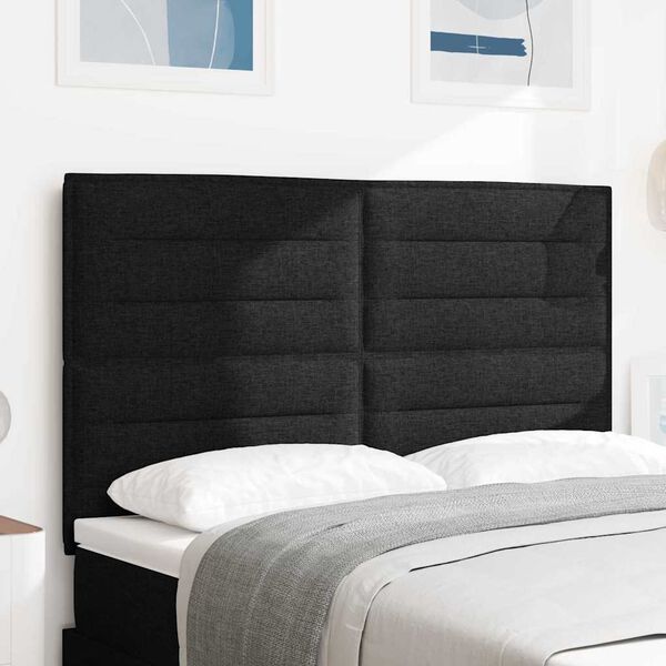 vidaXL LED Kopfteil mit LED-Lichtleisten Schwarz 160 cm Polyester