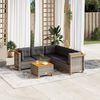 vidaXL 6-tlg. Garten-Sofagarnitur mit Kissen Grau Poly Rattan