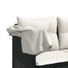 vidaXL 5-tlg. Garten-Sofagarnitur mit Kissen Schwarz Poly Rattan