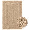 vidaXL Teppich 120x170 cm Jute-Optik Innen und Au&szlig;en