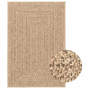 vidaXL Teppich ZIZUR 120x170 cm Jute-Optik Indoor und Outdoor