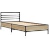 vidaXL Bettgestell Sonoma-Eiche 100x200 cm Holzwerkstoff und Metall