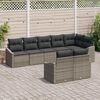 vidaXL Gartensofa-set mit Kissen mit Speicher 8 pcs Grau Poly-Rattan
