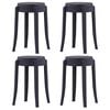 vidaXL Stapelbare Hocker 4 Stk. Schwarz Kunststoff