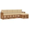 vidaXL Outdoor-Sofagarnitur mit Kissen 5 pcs Natur und Beige