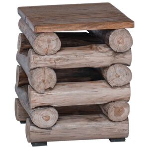 vidaXL Hocker Natur Massivholz Teak