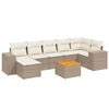 vidaXL 8-tlg. Garten-Sofagarnitur mit Kissen Beige Poly Rattan