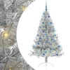 vidaXL K&uuml;nstlicher vorbeleuchteter Weihnachtsbaum Silber 180 cm PET