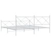 vidaXL Bettgestell mit Kopf- und Fu&szlig;teil Metall Wei&szlig; 193x203 cm
