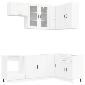 vidaXL K&uuml;cheneinheit PORTO 8 stk. Wei&szlig; Holzwerkstoff