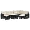 vidaXL Gartensofa-set 10 pcs Schwarz und Cremewei&szlig; Poly-Rattan