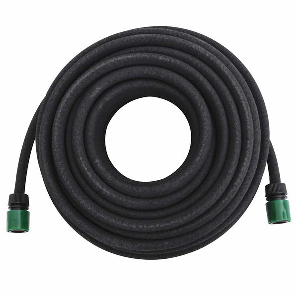 vidaXL Tropfschlauch Schwarz 0,6" 25 m Gummi