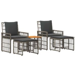 vidaXL Gartenm&ouml;bel Set 5 pcs Schwarz und Dunkelgrau